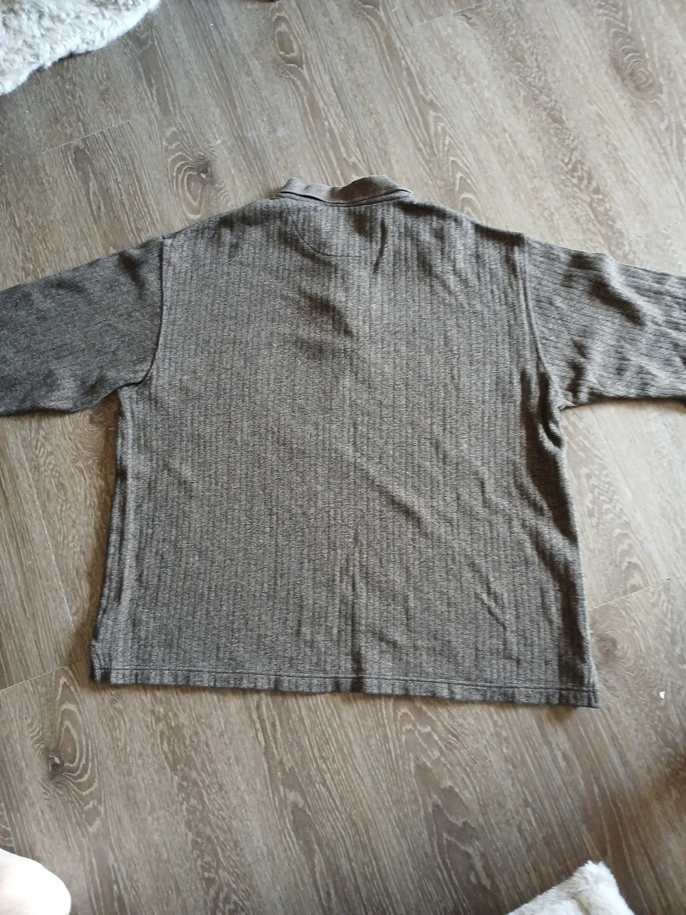 Pierre Cardin Brown Polo Sweater with Blue Chest Stripes 100% Cotton